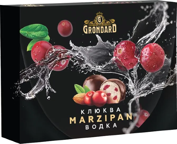 №1 TM Grondard       (10186) Конфеты глазированные Марципановые Клюква и Водка, 98г  в Комсомольске-на-Амуре