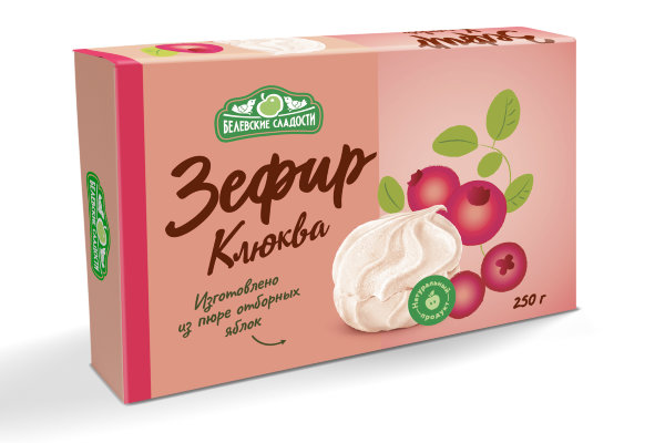 №2 Зефир белевский "Клюква" 250г в Комсомольске-на-Амуре