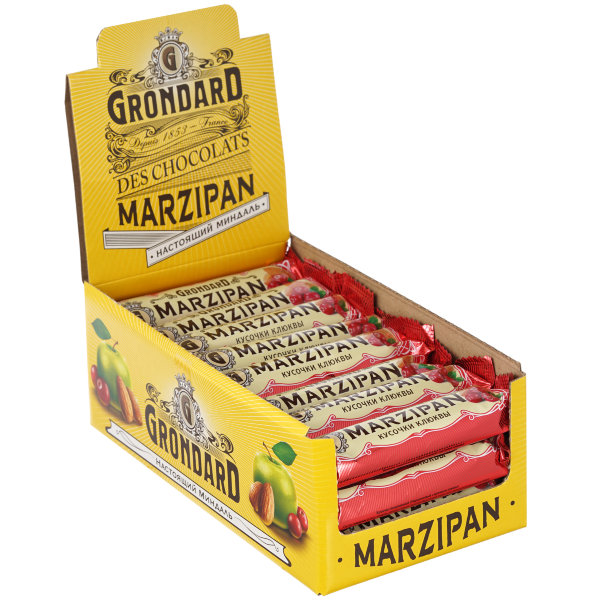 №1 TM Grondard     (8415) Батончики глазированные Марципановые Клюква, (24шт по 50г)    в Комсомольске-на-Амуре
