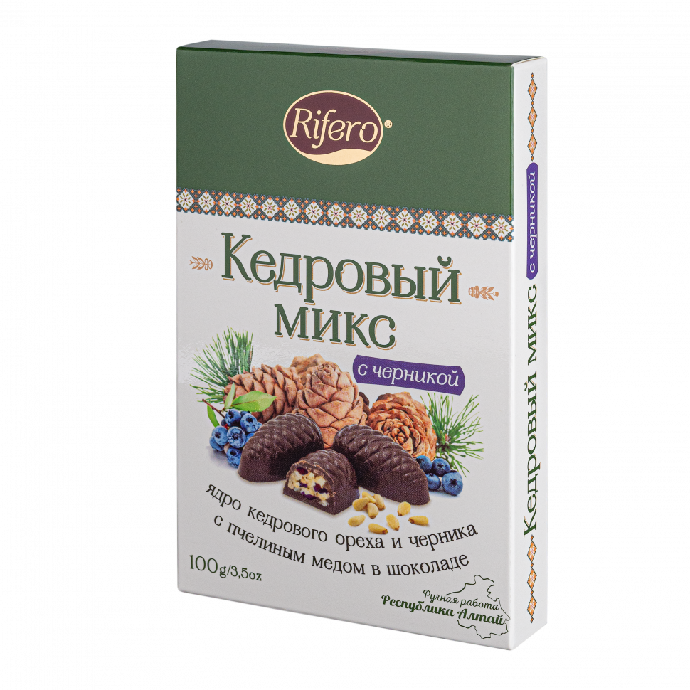  Риф и ко Конфеты "Кедровый микс ЧЕРНИКА" 100г       в Комсомольске-на-Амуре