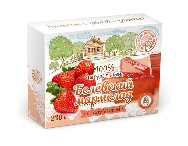 №2 Мармелад белевский "Клубника" 230г в Комсомольске-на-Амуре
